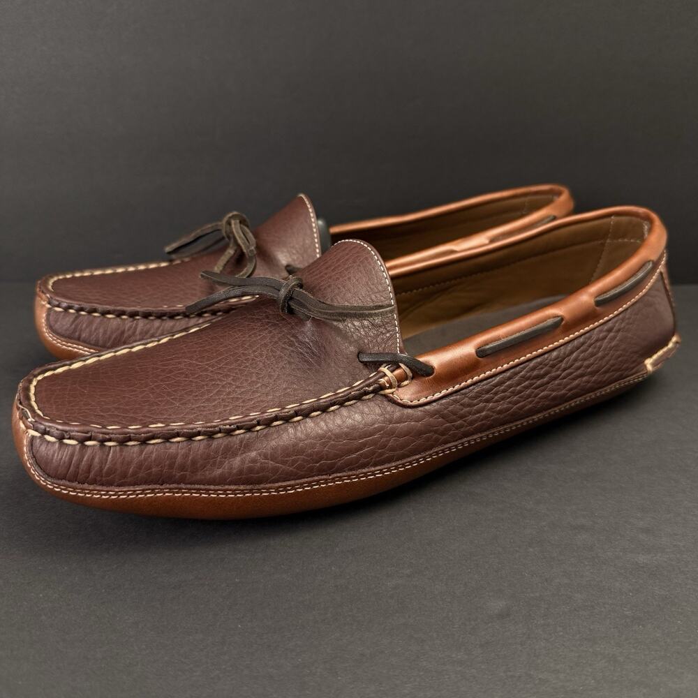 L.L.Bean Leather Double Sole Slippers Men’s 14 Brown Leather Lined New No Box